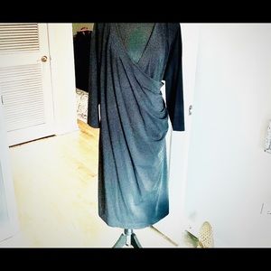 Soft Surroundings Black mock wrap black dress